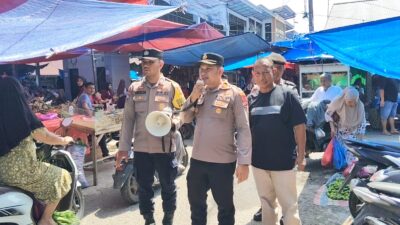 Polsek Tanjung Mutiara Turun ke Pasar Tiku, Pengunjung Diingatkan Waspada Curanmor dan Pencopetan