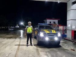 Antisipasi Gangguan Kamtibmas, Polsek Tanjung Mutiara Patroli Malam ke SPBU hingga Bank Nagari