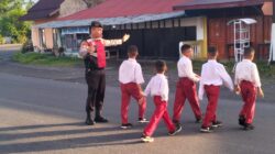 Jaga Keselamatan Pelajar, Polsek Tanjung Mutiara Perketat Pengaturan Lalu Lintas di Tiku