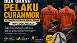 Motor Digembok Tetap Raib, 2 Terduga Maling Vario Diciduk Polsek Binjai Timur