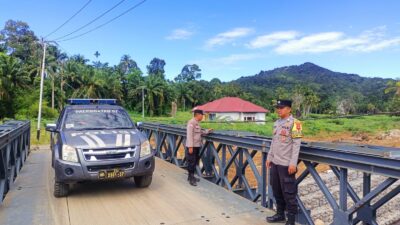 Polres Agam Pantau Jembatan Bailey II Sawah Laweh, Pastikan Akses Warga Tetap Aman