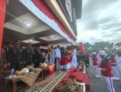 Wakapolres Agam Hadiri Penurunan Bendera HUT RI ke-81 di Lubuk Basung
