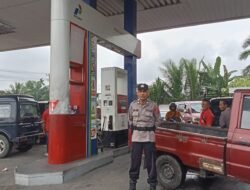 Polsek Lubuk Basung Cek SPBU Manggopoh, Pelayanan BBM Berjalan Lancar