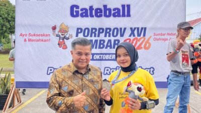 Gateball Agam Sumbang Perak di Porprov XVI, Bupati Agam Hadir Kalungkan Medali