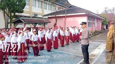 Cegah Bullying Sejak Dini, Kapolsek Lubuk Basung Sambangi SDN 18 Balai Satu