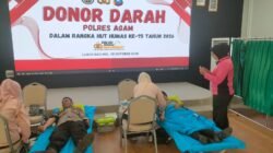 HUT Humas Polri ke-75, Polres Agam Gelar Donor Darah untuk Kemanusiaan